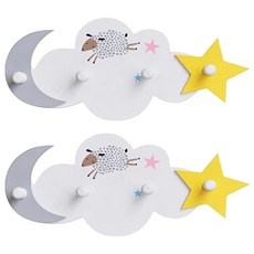 한봄누리 모자 가방 다용도 걸이 인테리어 벽옷걸이 행거, 화이트, 2개