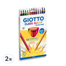 GIOTTO Elios 巨型無木彩色鉛筆, 12色, 2個