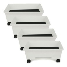 플라팜 베란다 바퀴포함 이동식 텃밭화분 20L, 화이트, 4개