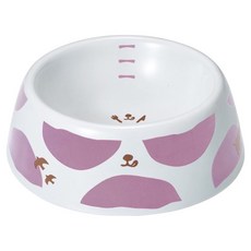 MK 狗陶器餐具 M號 陶瓷材質 MK-DA-324, 1個, 白色 + 粉色 + 咖色