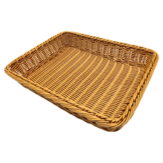 SaNNeNg 三能 深長方型仿藤籃, 棕色, 1個