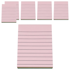 N次貼 魔術便條磚 備忘留言回覆指示記錄等用途, 粉紅色線 + 黃色 + 藍色線 + 綠色, 100張, 6本