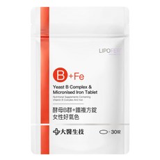 大醫生技 酵母B群+鐵複方錠 女性好氣色, 30顆, 1包