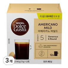 NESCAFE 雀巢咖啡 Dolce Gusto 多趣酷思 雀巢咖啡 美式溫和膠囊咖啡, 12入, 3個, 7.9g