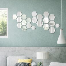 Ttodream DIY室內裝潢壁飾鏡 小型 70 x 80 x 40 mm 24入, 銀色