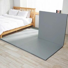 BUNNYHOUSE 이지클린 2단 폴더매트 + 미끌림 방지패드 4p, 그레이+크림