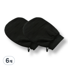 DIBLIC 沐浴手套 去角質巾 去角質 去角質手套, 黑色, 6個, 1入