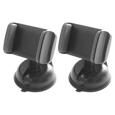 YOGER 吸盤式360度旋轉車用手機支架, 黑色, 2個