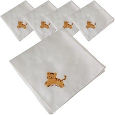 ChezBebe 老虎印花紗布手帕 5入
