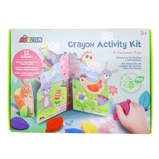 AVEnIR 樹葉蠟筆著色套裝, 12色, Go Picnic Crayon Activity Kit, 1組
