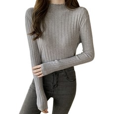 買到戀愛 女款韓版半高領彈性修身顯瘦針織上衣 FR643