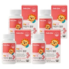 Daily One 孩童鐵質補充咀嚼錠 60顆入, 108g, 4罐