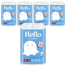 Hello Tissue Clean Nature 天然紙漿 3層 高級捲筒衛生紙, 5個, 27m, 12捲