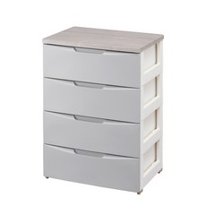 IRIS OHYAMA 愛麗思歐雅瑪 四層木質天板設計收納櫃寬56公分系列 DW-554 象牙白, 1個