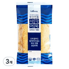 효성어묵 부산전통 사각어묵, 256g, 3개