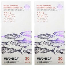 日華 挪威高濃度頂級魚油 EPA + DHA 92% 1000mg, 30顆, 2組