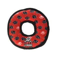 TUFFY 拉扯拔河玩具 經典基本款耐咬圈圈 9顆牙耐咬度 羊毛尼龍材質 內置發聲啾啾器, 18 x 18 x 3cm, 紅色, 1個