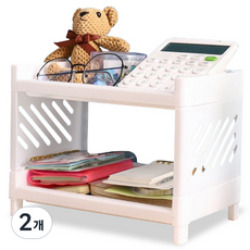 취미탐구 다용도 조립 선반 화이트, 2개