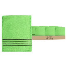 Sofrien 去角質搓澡巾 綠色 韓國製造 人造絲材質 160x135mm, 9條, 1組
