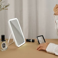 AHOYE LED觸碰式補光化妝鏡 折疊款, 白色