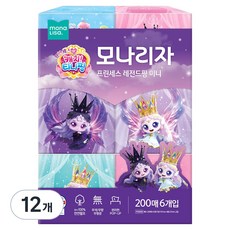 모나리자 프린세스 티니핑 레전드핑 천연펄프 미니 미용티슈 2겹, 12개, 200매