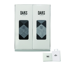 닥스 남성용 신사 아가일 장목 2족 양말 선물세트+ 쇼핑백