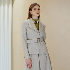 미니멈 여성용 투버튼 벨티드 자켓