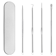 Onbyu 黑頭粉刺擠壓器 基本款 4件組 不鏽鋼, 單一顏色, 1組