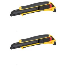 케이디와이 고무그립 오토리턴 커터칼 KC-18B, 혼합색상, 2개