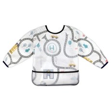 PUKU 藍色企鵝 長袖立體防水圍兜衣, 汽車, 1件, 1件