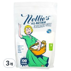 nellie's 100次使用的蘇打洗衣粉補充包, 1.5kg, 3個