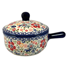 MANUFAKTURA 波蘭陶 碎花裙系列 圓形單柄有蓋焗烤盒, 1個