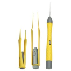 USB充電三合一發光耳掏組, ABS+不銹鋼, 黃色, 1組, 1入