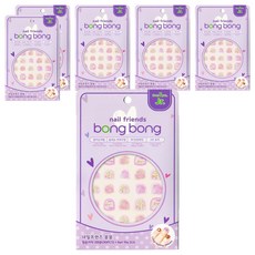 Bong Bong Friends Nail Friends Bong Bong 8歲以上青少年用黏貼式美甲, 亮片粉紅玫瑰, 6個