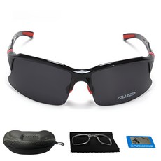 XNR 輕量偏光運動太陽眼鏡, 黑紅色, 1個