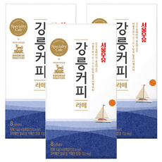 Seoul Milk 首爾牛奶 江陵咖啡拿鐵即溶咖啡禮盒 8條裝, 121.6g, 3盒