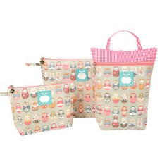 코니아일랜드 방수파우치 3종 세트, 마트로시카 그린