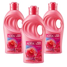 아우라 생화캡슐 이노베이션 초고농축 섬유유연제 피오니로즈 본품, 1L, 3개