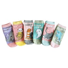 JY SOCKS 靴下屋 女童款直版童襪12雙組 - 台灣製造, 襪底有止滑顆粒, 海洋世界, 15~18cm