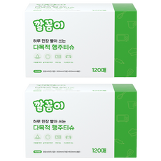 깔꼼이 하루 한장 빨아 쓰는 다목적 행주 티슈, 120매, 2개