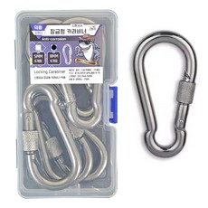 HIT PACE 304不鏽鋼高強度鎖定型登山扣, 單一顏色, 6個