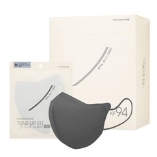 참존 톤업핏 블랙라벨 라이트 KF94 마스크 중형, 25개입, 1개, 무드 그레이