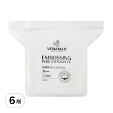비타할로 엠보싱 순면 화장솜, 800매입, 6개