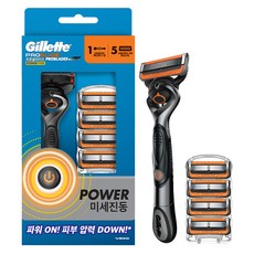 Gillette 吉列 Gillette 鋒護動力刮鬍刀刀架 + 刀片5入組, 1套