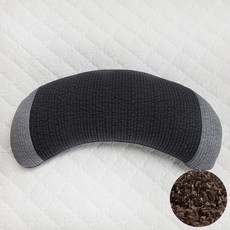 熟睡預感 純棉防滑半月蕎麥枕, 黑色, 1個
