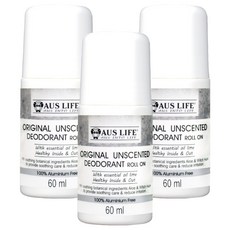 AUS LIFE 澳思萊 無香低調體香劑 60ml 3入組 無鋁鹽配方 敏感肌適用 長效乾爽, 180ml, 1組
