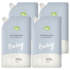 nac nac 抗菌防蟎嬰兒洗衣精 補充包, 1.1L, 4包