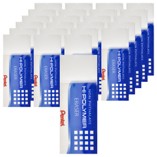 Pentel 飛龍文具 標準型橡皮擦 13g, 標準型 白色, 24個