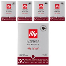 illy 意利 深焙阿拉比卡即溶咖啡粉隨身包, 1.6g, 30條, 5盒