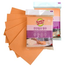 3M Scotch-Brite 百利 吸水纖維素天然紙漿抹布 橘色 5條入, 5張, 2包